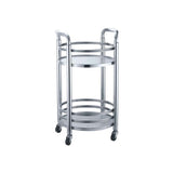 Stainless steel circular wine cart
