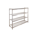 Square tube trapezoidal shelves