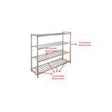 Square tube trapezoidal shelves